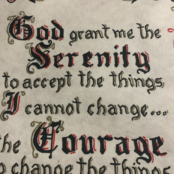 Vintage Felt Painting of Psalm 29:11 SERENITY PRAYER - Picture 4 of 6